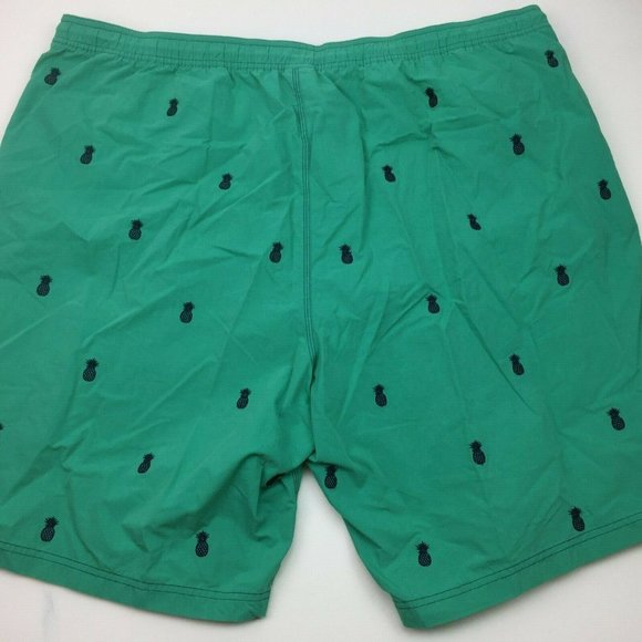 Cremeiux Swimwear Men's Swim Shorts Trunks Lined Teal Green Pineapple Size 3XT - Picture 4 of 11